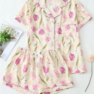 SHEIN Pink Floral Pajama Set